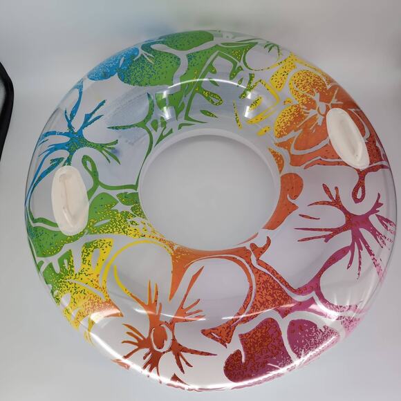 Intex 38" Multicolor Hawaiian Vibes Big Inflatable Swim Tube Pool Ring Float GUC - Picture 4 of 13